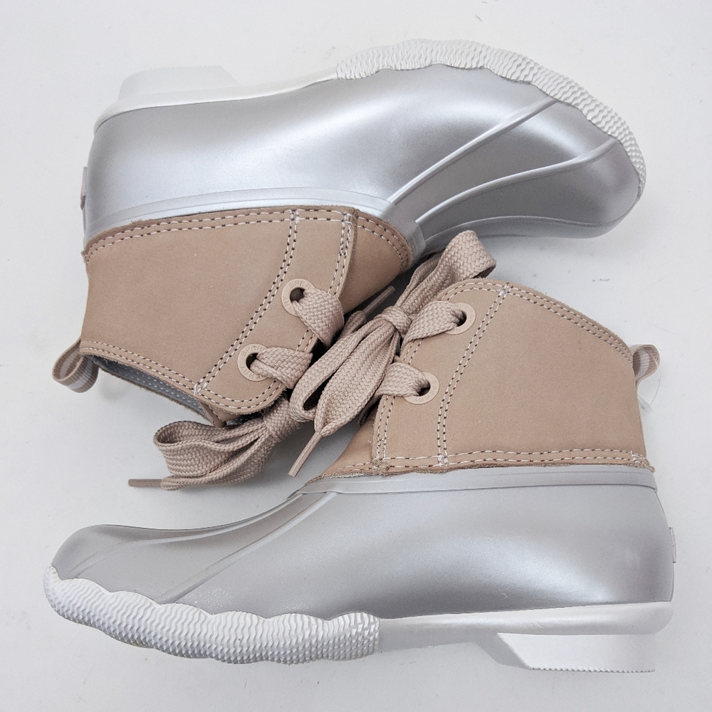 Sperry NEW Saltwater 2 Nubuck Duck Boots Pink Gray - Picture 4 of 8